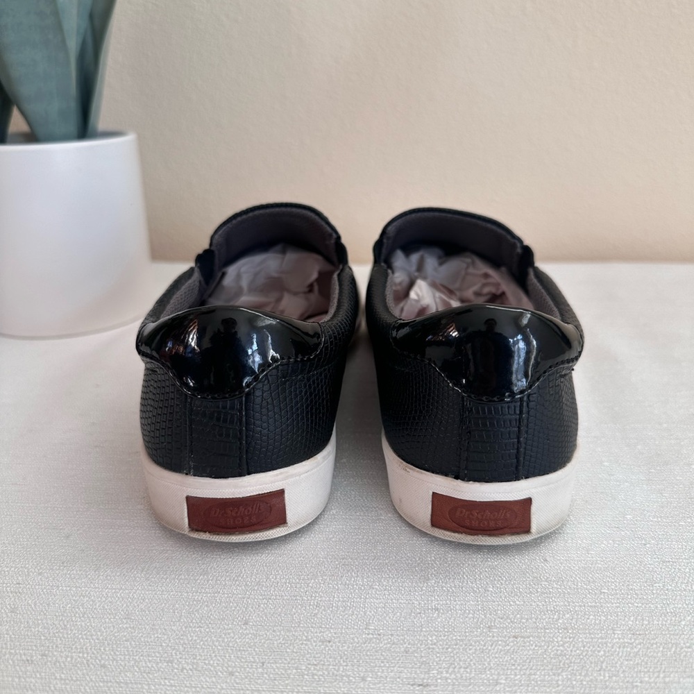 Dr. Scholl’s Black Snake Skin Texture Leather Casual Sneakers Women’s 7M - Picture 10 of 12